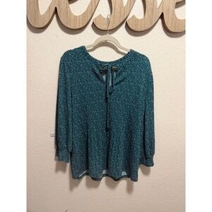 Adrianna Papell Dark Teal Blouse size L